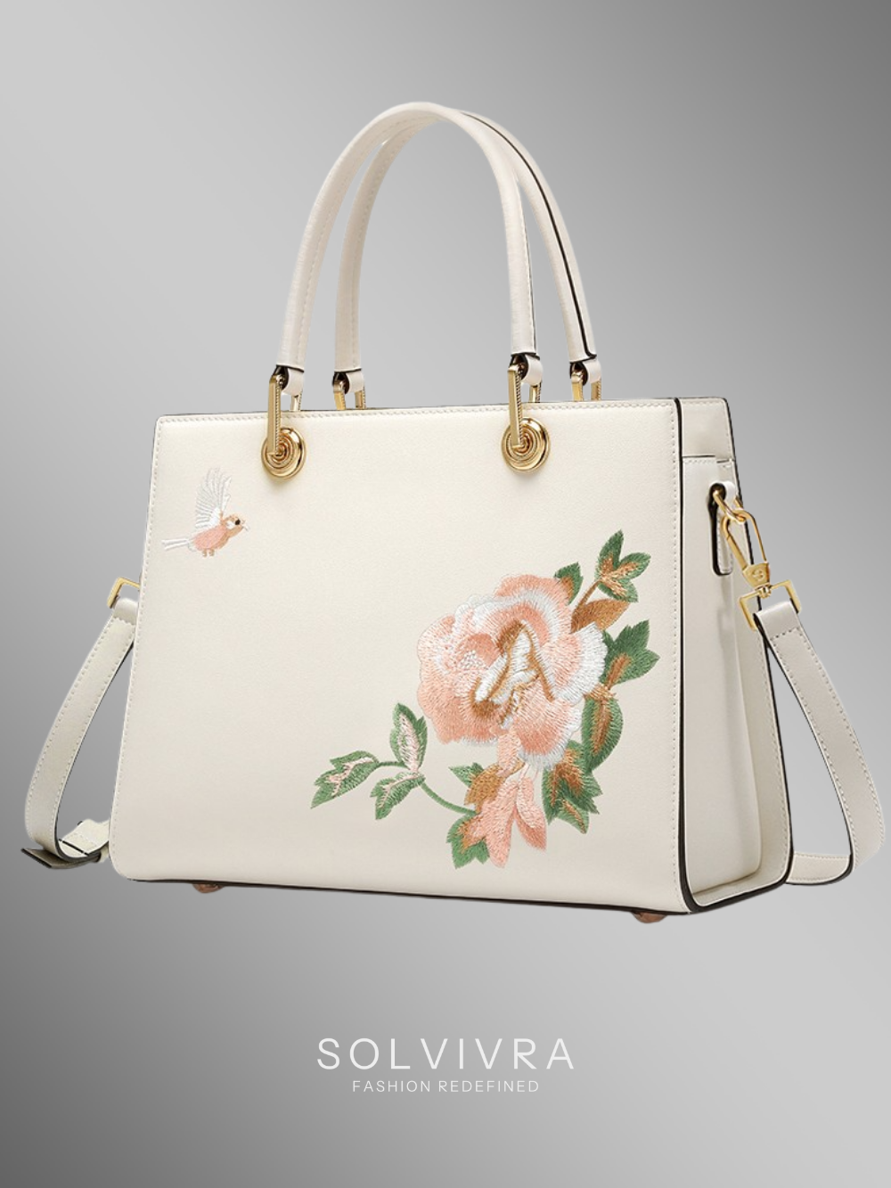 Solvivra Flora Tote Cowhide Crossbody