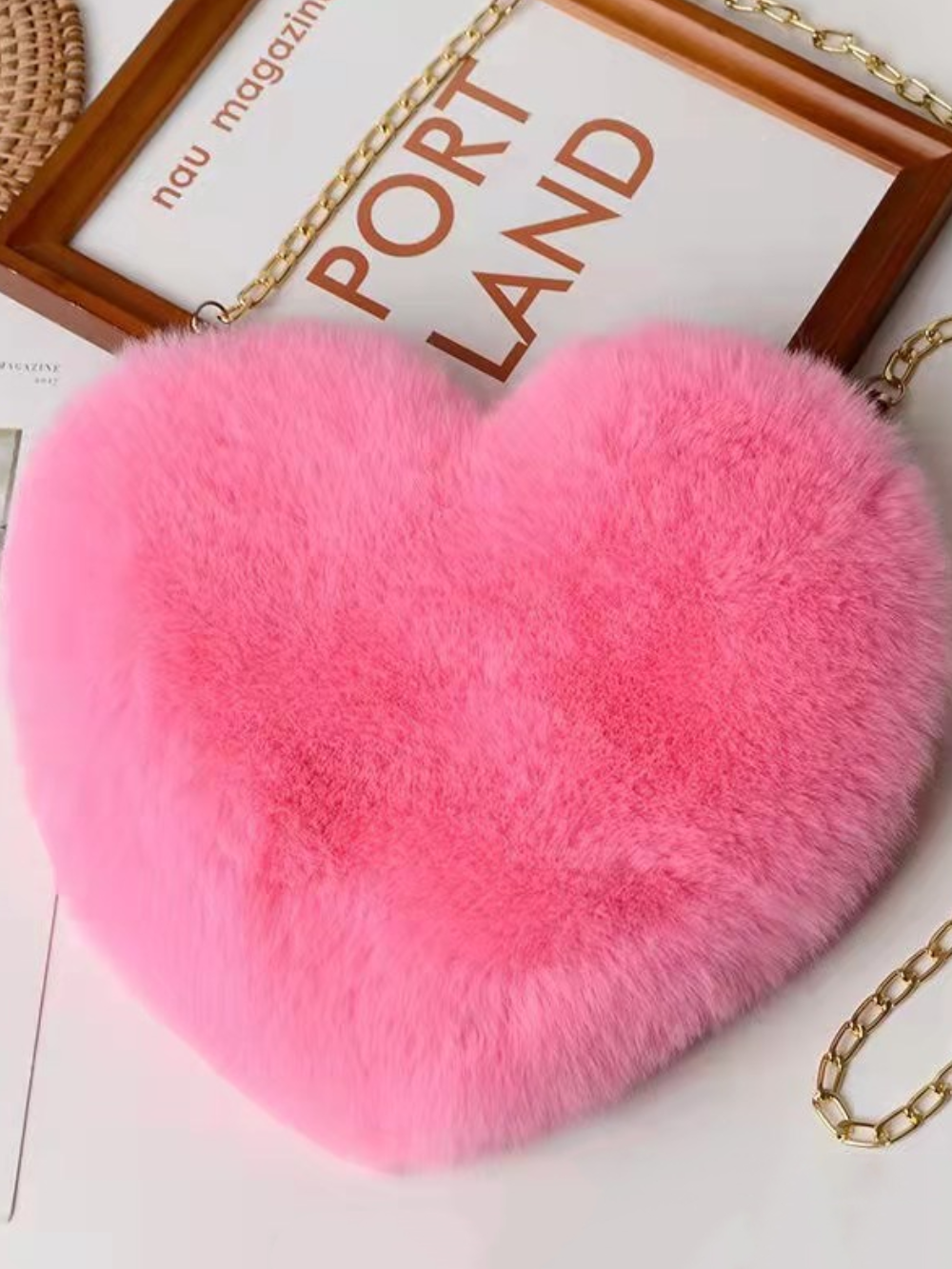 Solvivra Plush Heart Shoulder Bag