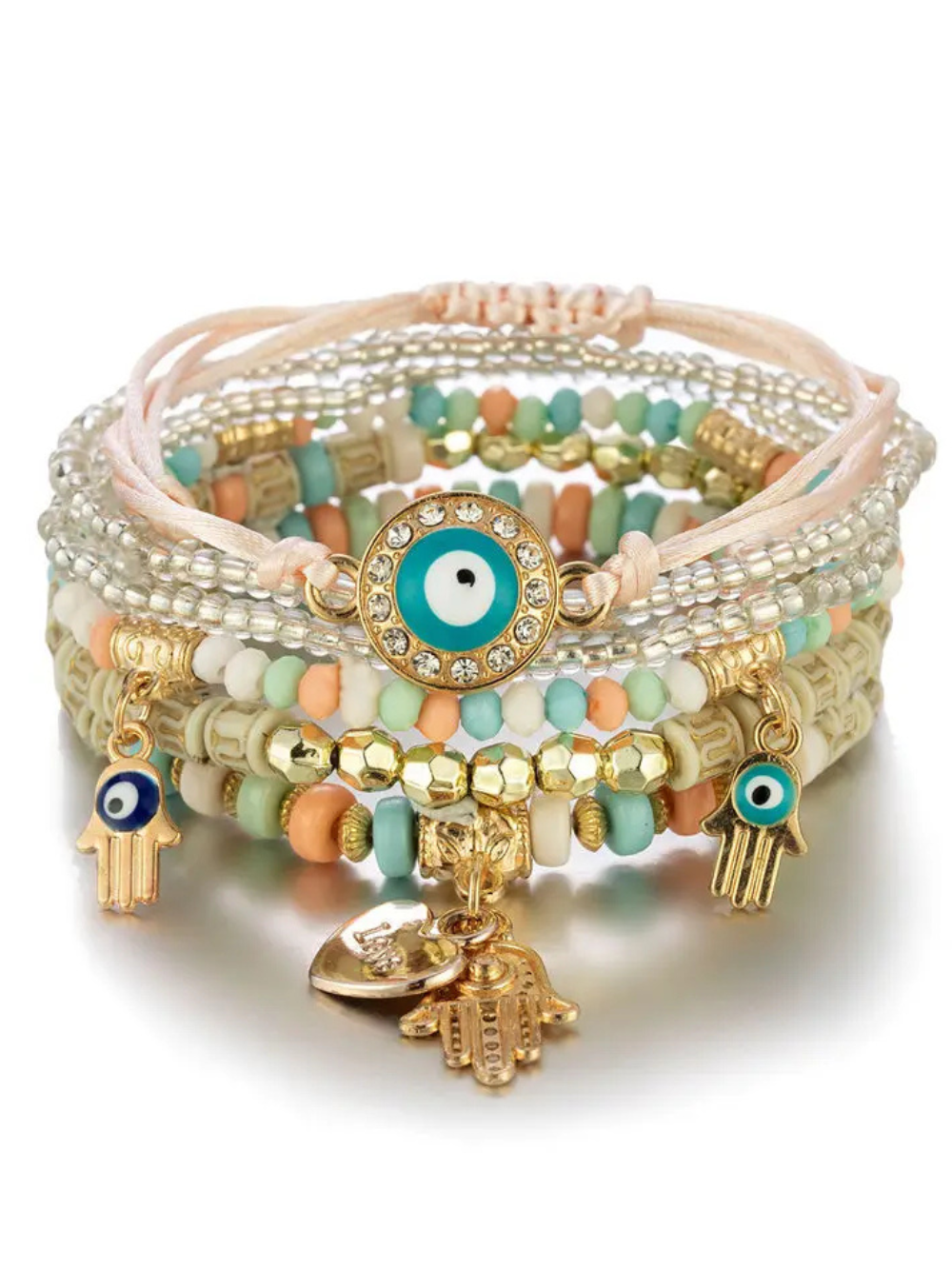 Solvivra Boho Charm Bracelet - 6Pcs/Set