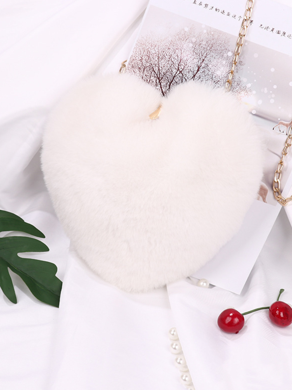 Solvivra Plush Heart Shoulder Bag