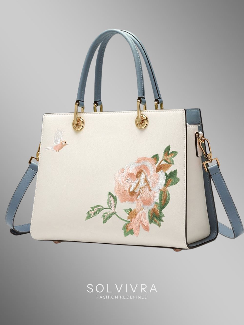 Solvivra Flora Tote Cowhide Crossbody