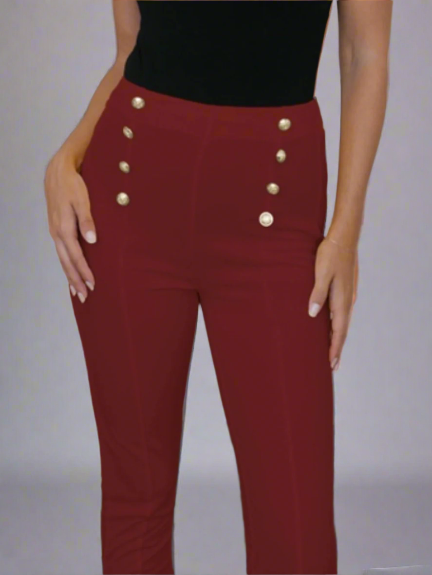 Solvivra Button Hour High Waist Skinny Pants