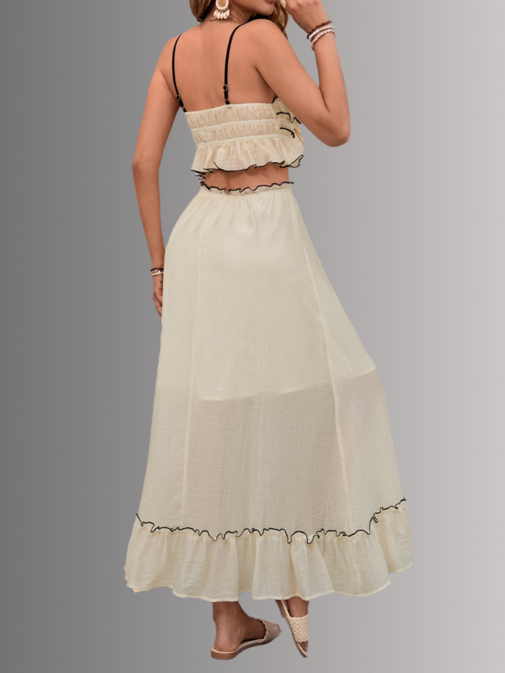 Solvivra Trimmed to Perfection Cami and Skirt Set