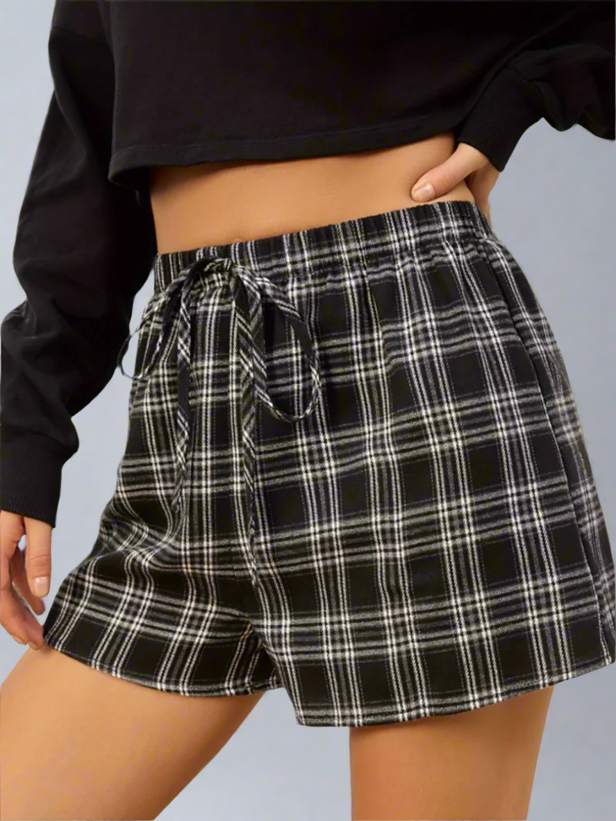 Solvivra CheckM8 High Waist Shorts