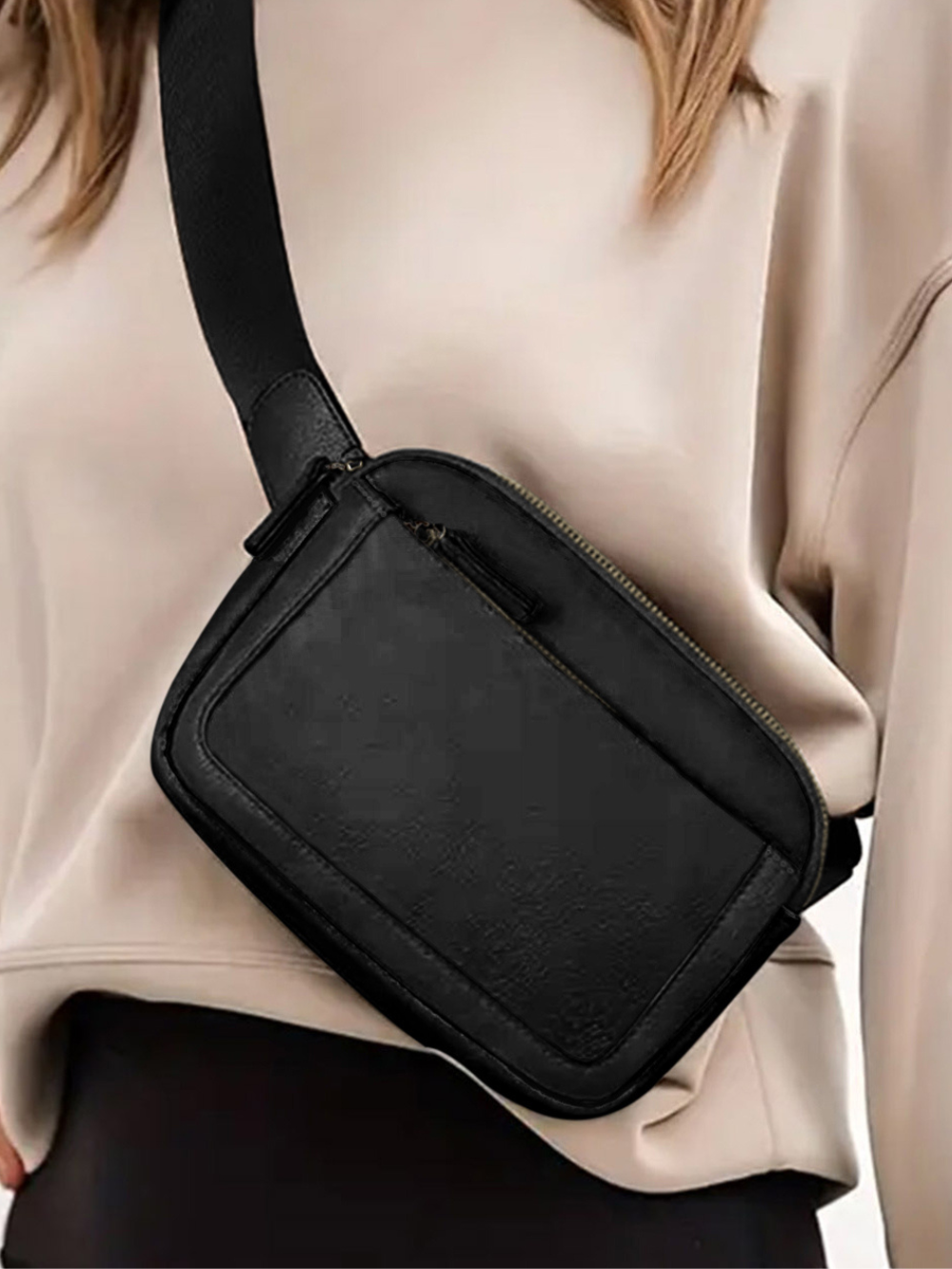 Solvivra Blackline Minimalist Crossbody Bag