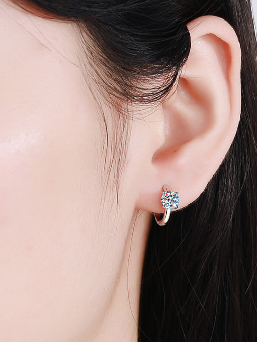 Solvivra Crystal Cuff Moissanite Earring