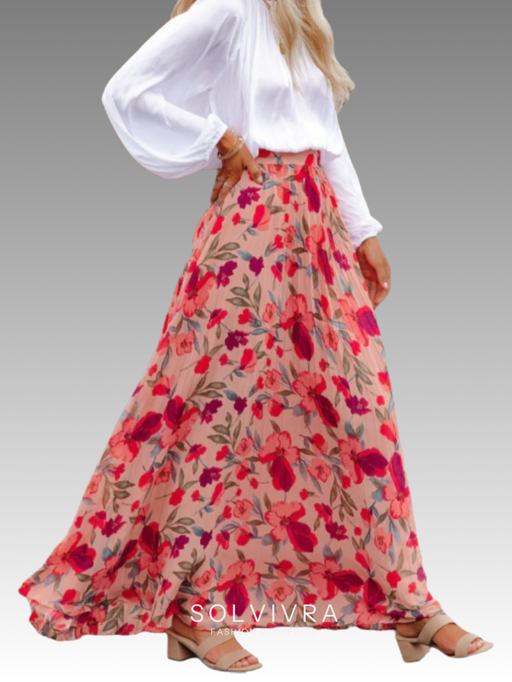 Solvivra Vivid Petals Maxi Skirt