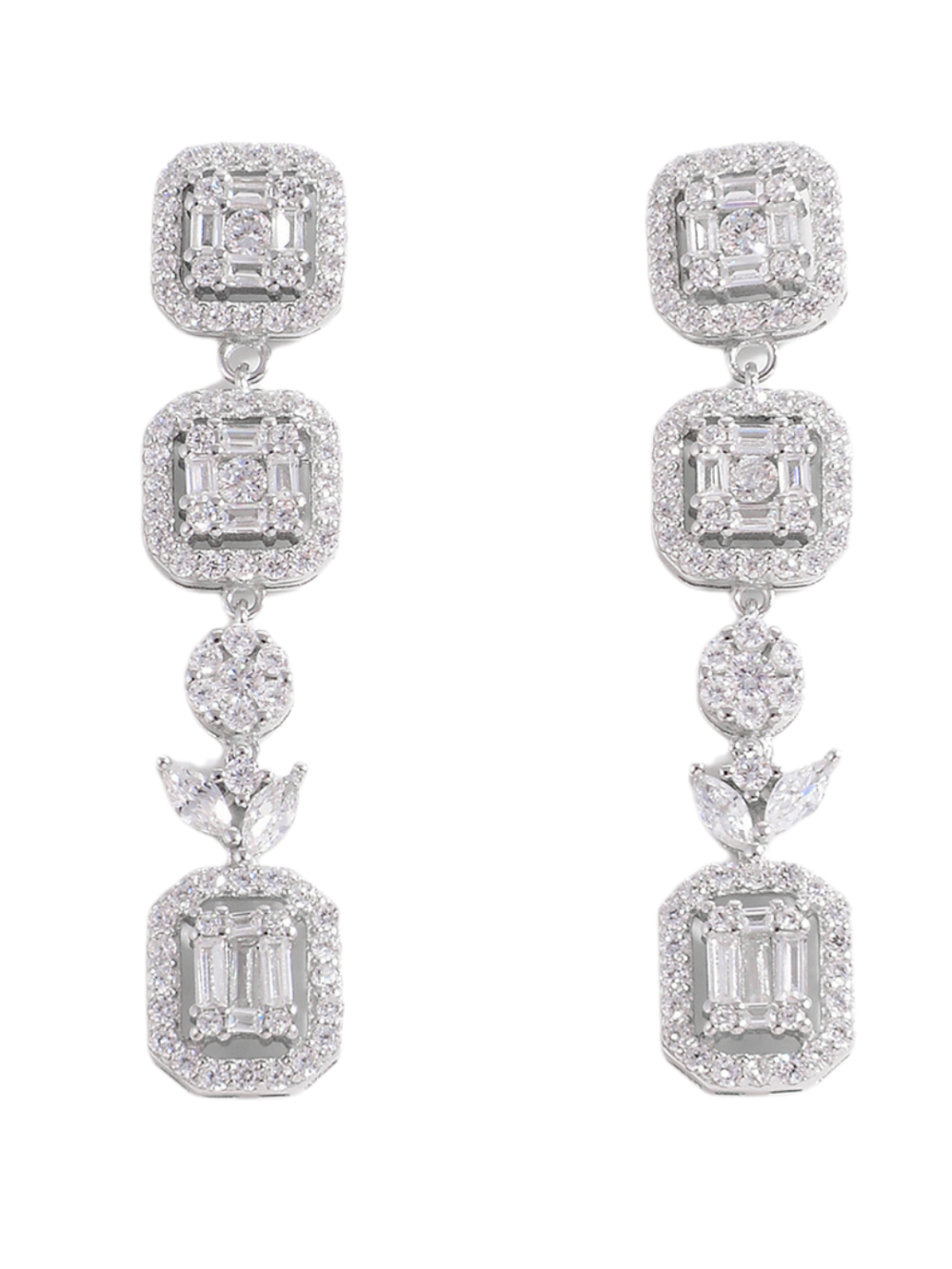 Solvivra Zircon Symmetry Dangle Earrings