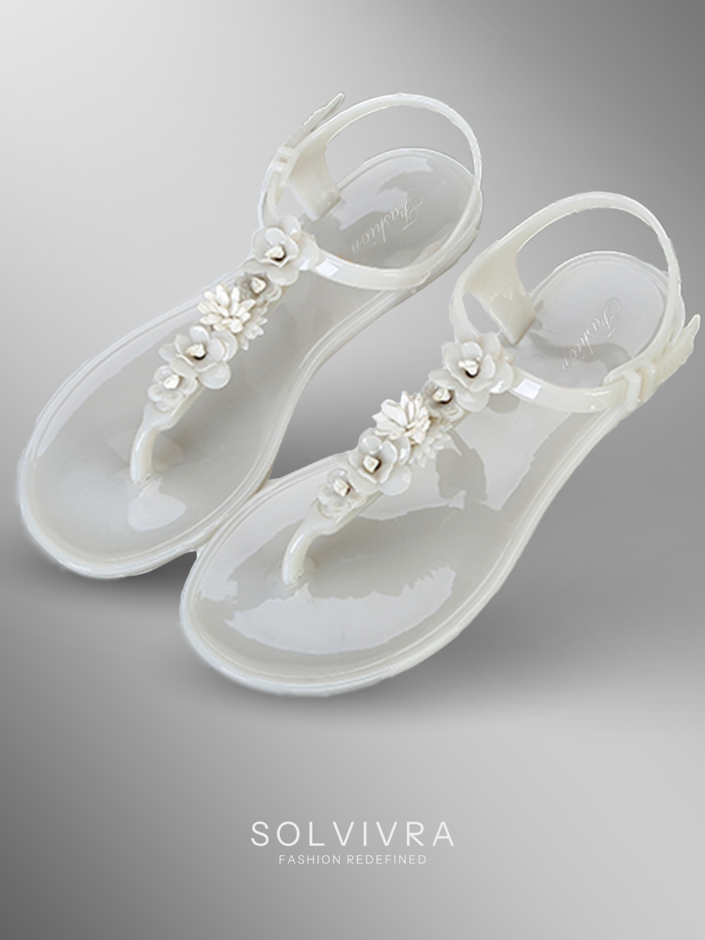 Solvivra Jelly Petal T-Strap Flats