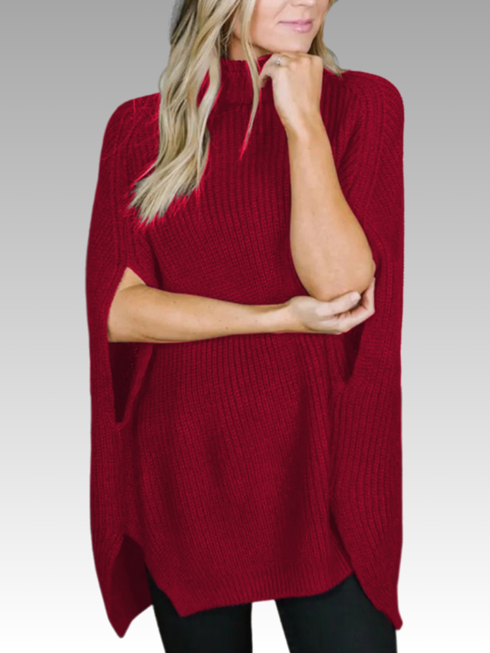 Solvivra Sleek Statement Turtleneck Slit Sweater
