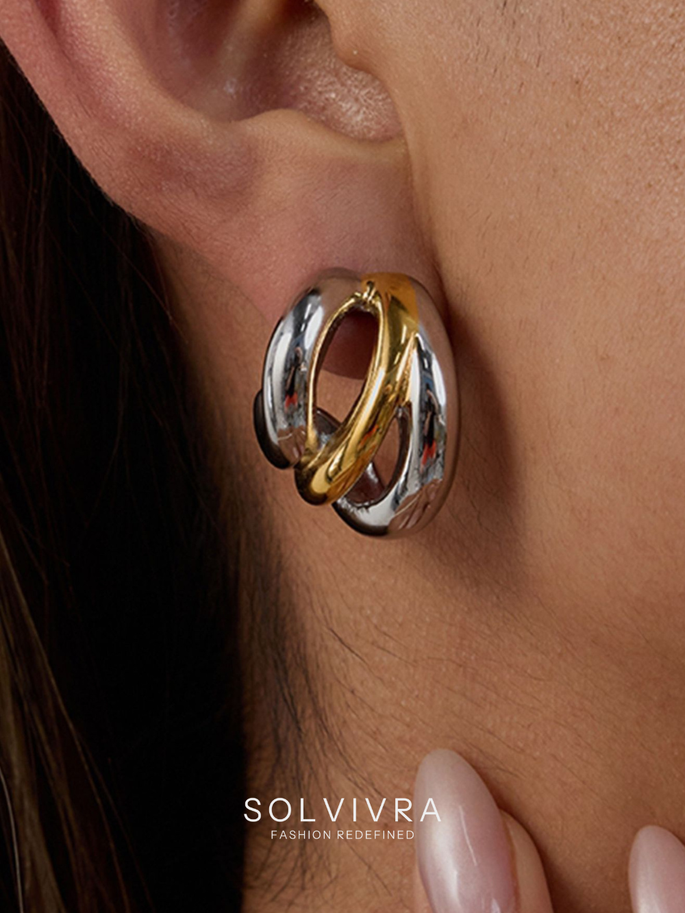 Solvivra Bold Blend Hoop Earrings