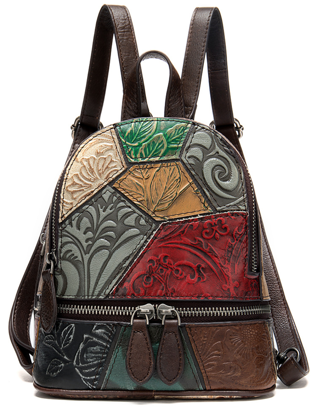 Solvivra Rugged Patch Leather Backpack