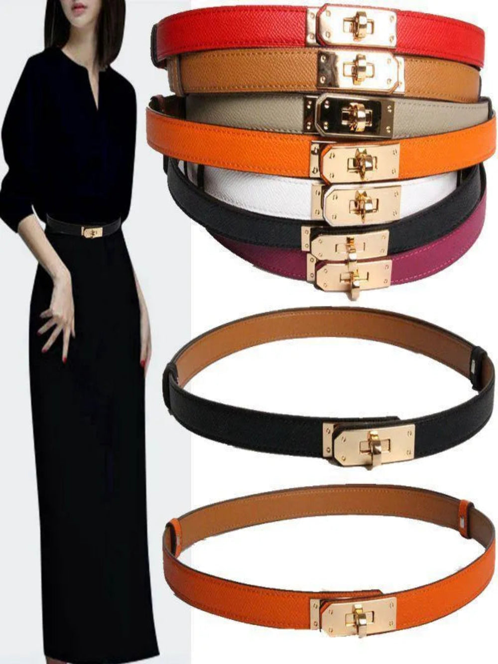 Solvivra NudeLock Thin Leather Belt