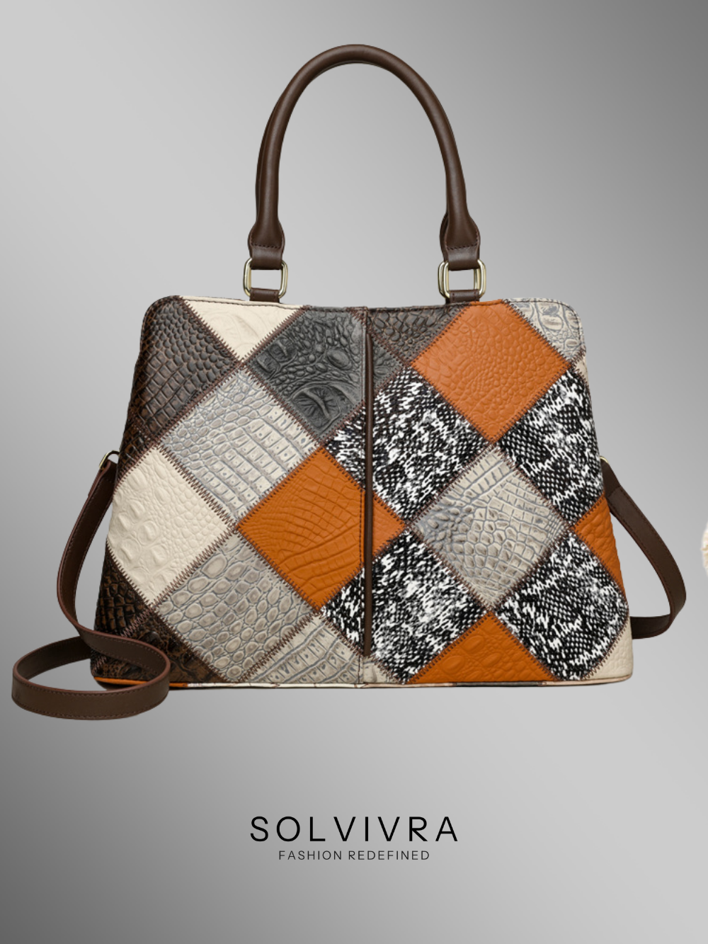 Solvivra Mod Plaid Contrast Shoulder Bag