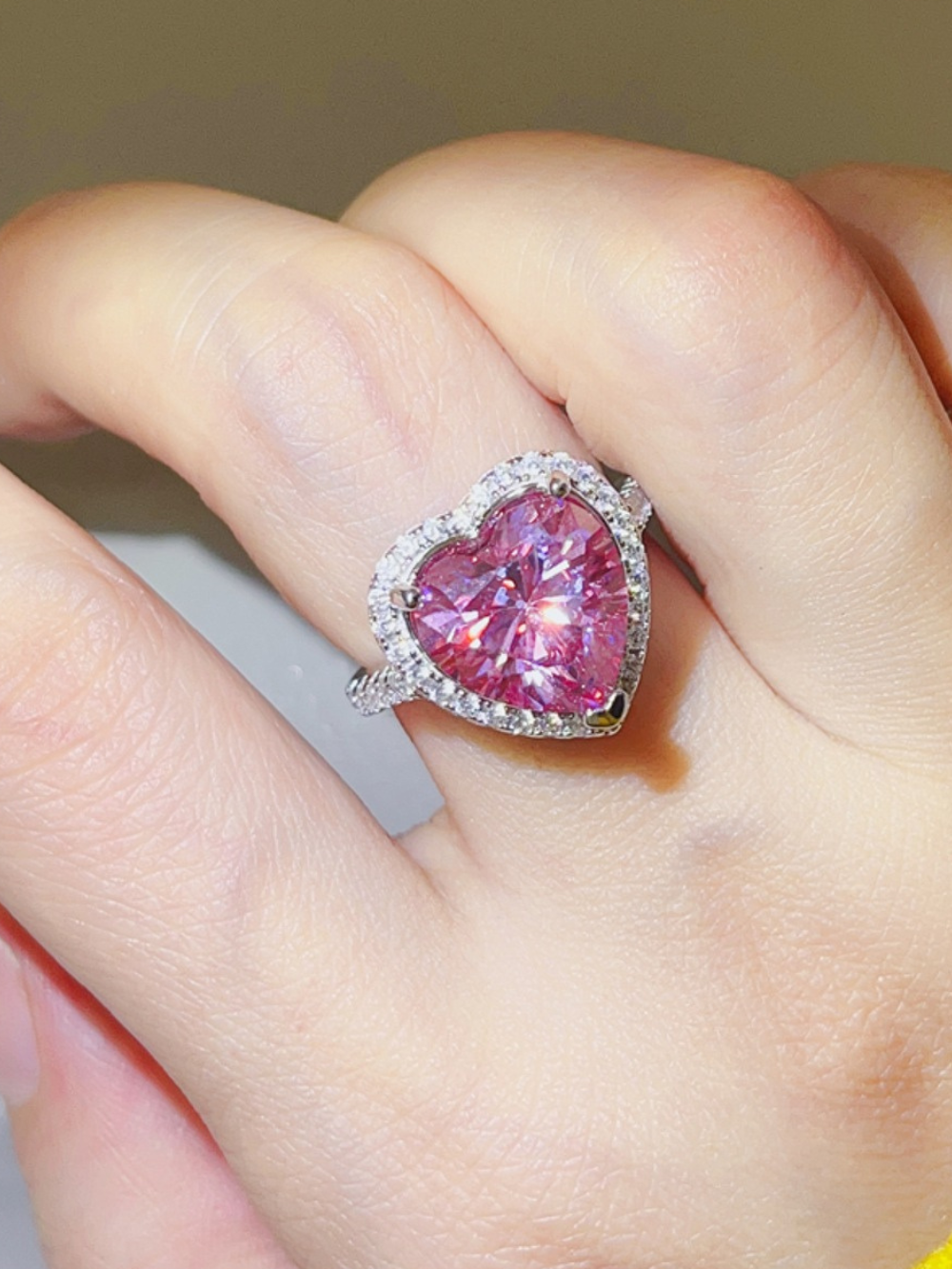 Solvivra Eternal Flame Moissanite Heart Ring