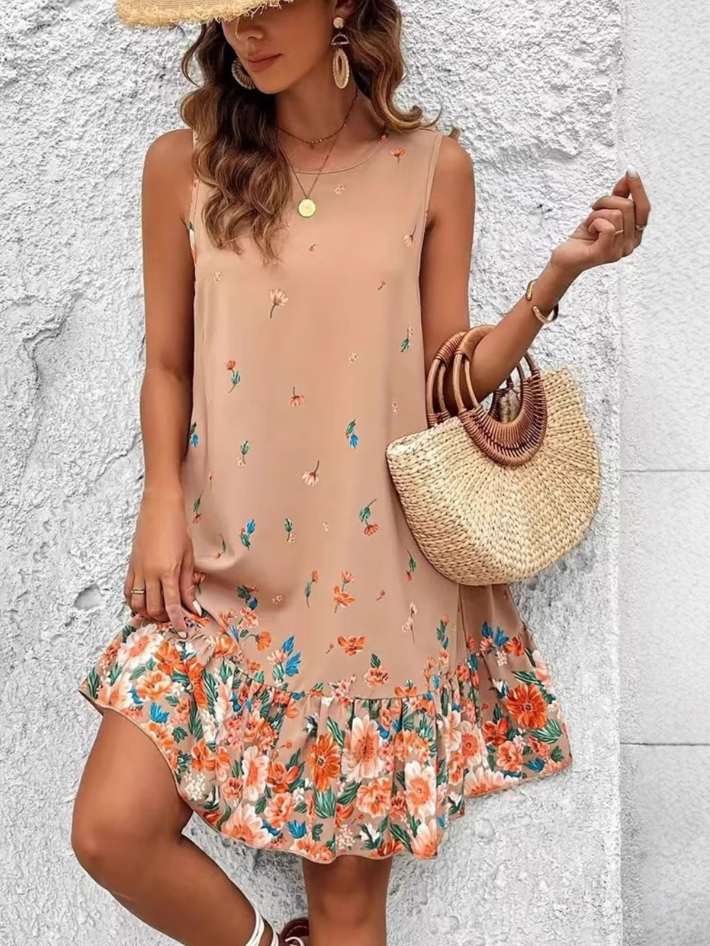 Solvivra Petal Drift Ruffle Dress