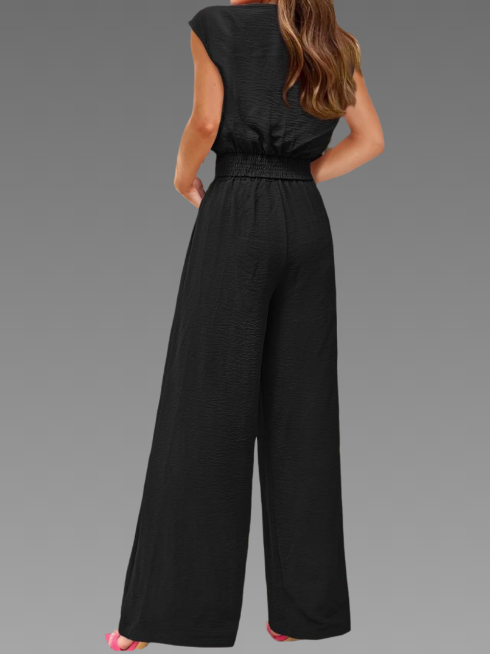 Solvivra Noir Knot Top and Wide Leg Pants Set
