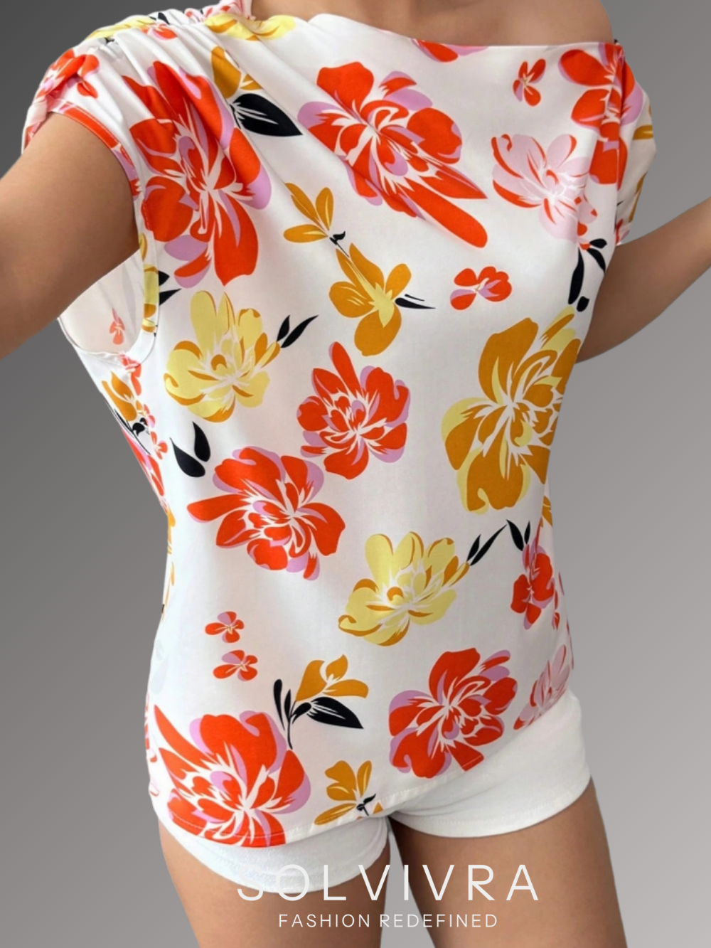 Solvivra Blossom Side One Shoulder Top