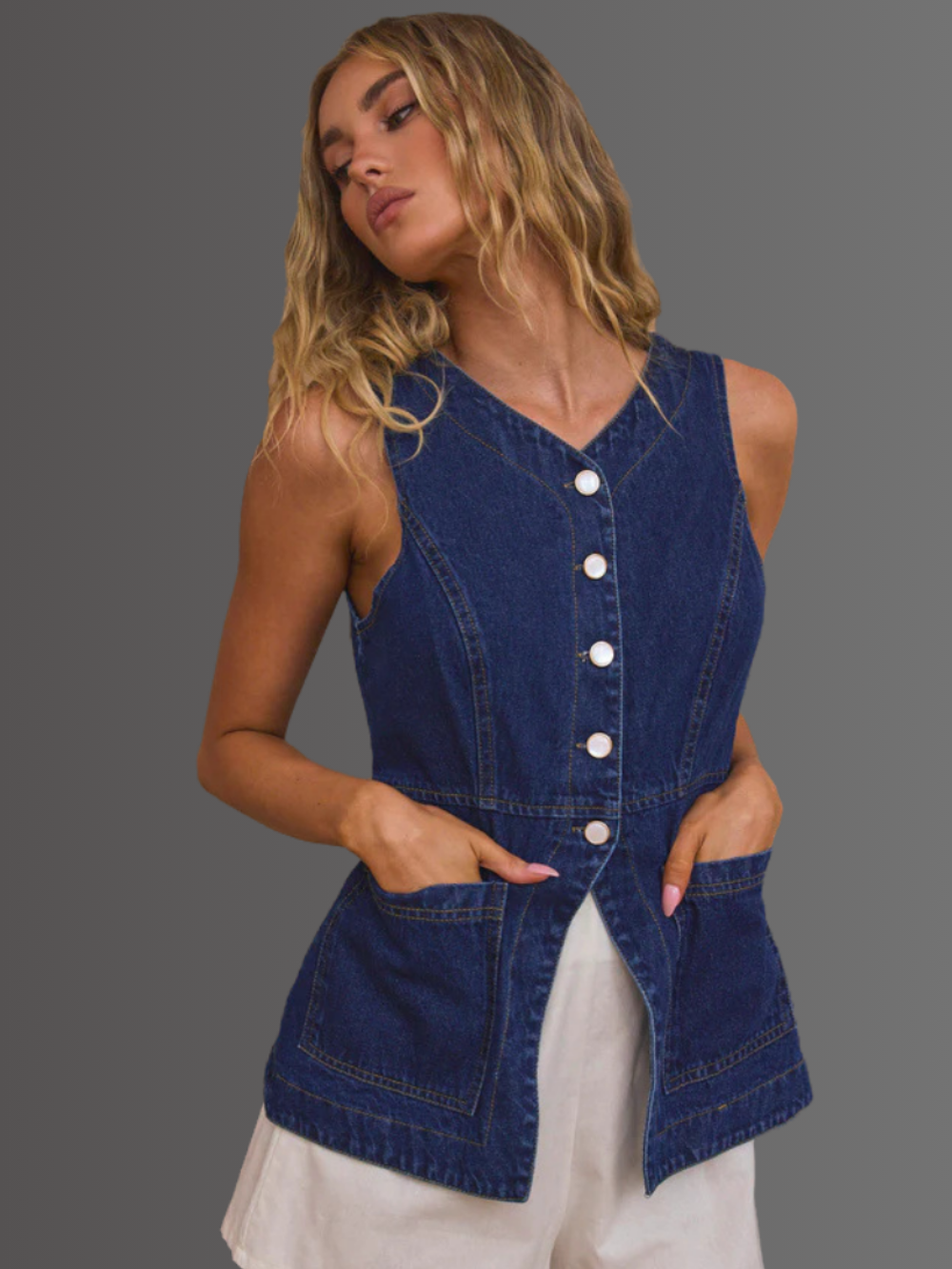 Solvivra Denim Daze Vest Top