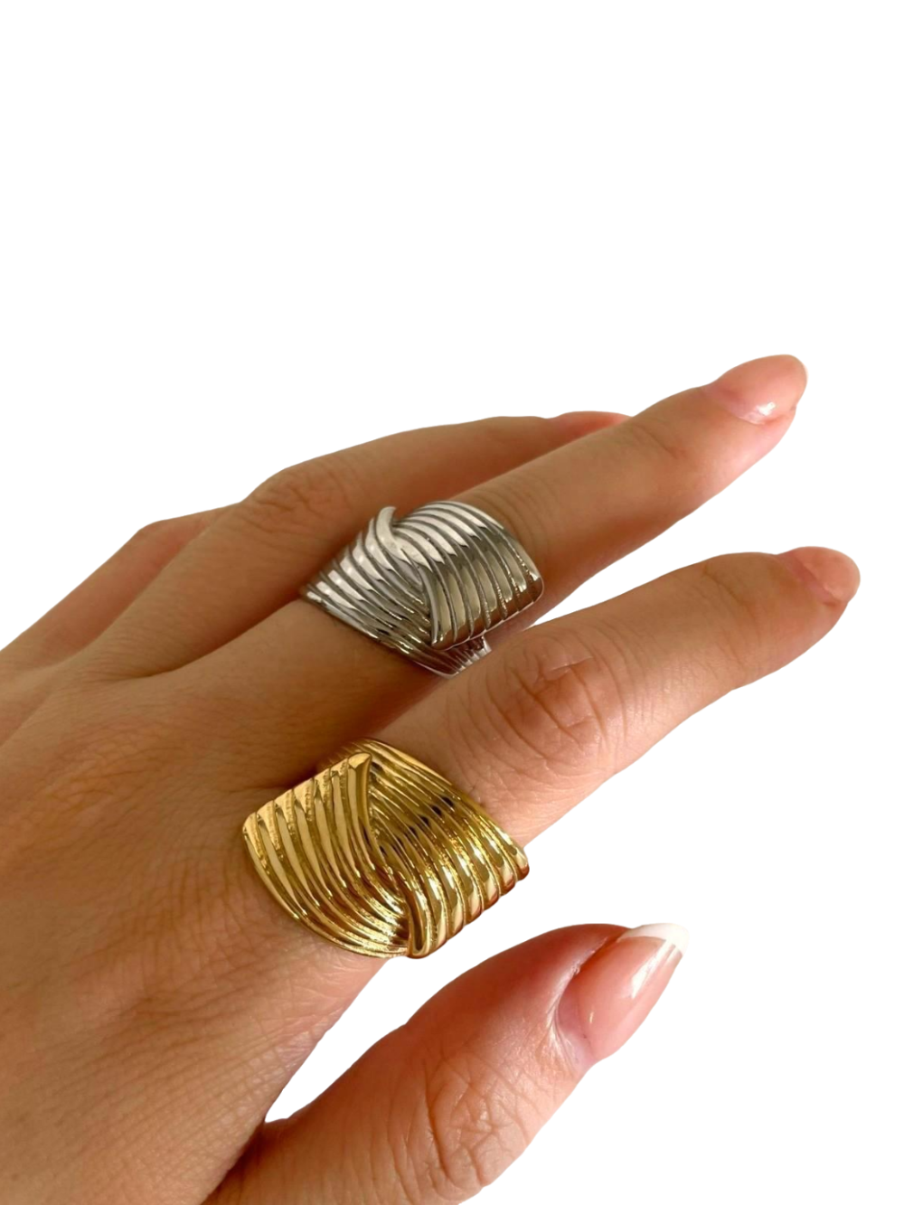 Solvivra Twynn Tides 2-pc Stainless Ring