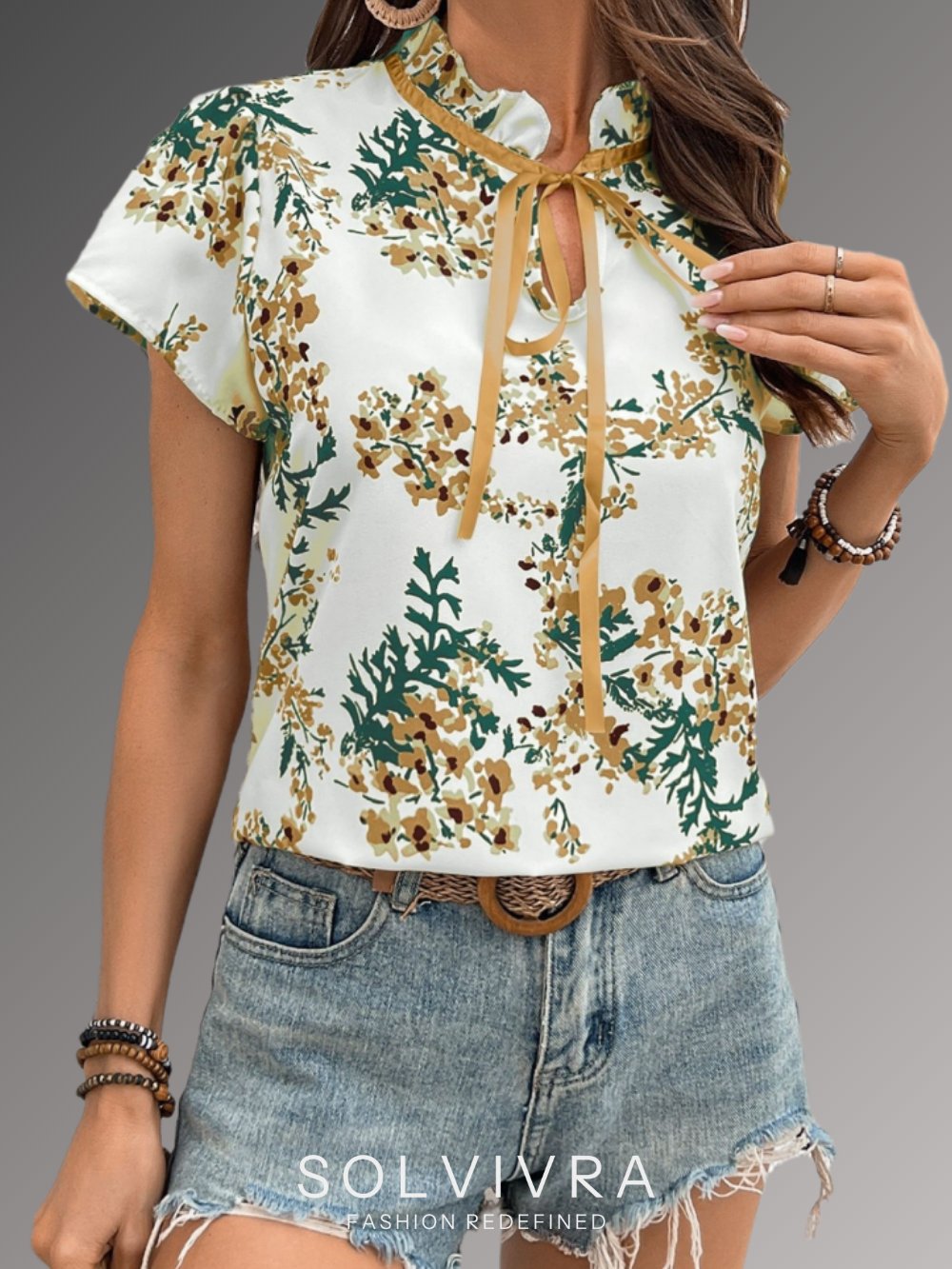 Solvivra Sweetly Tied Short Sleeve Top