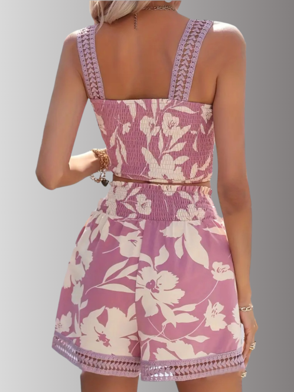 Solvivra Pretty in Summer Petals Top and Shorts Set