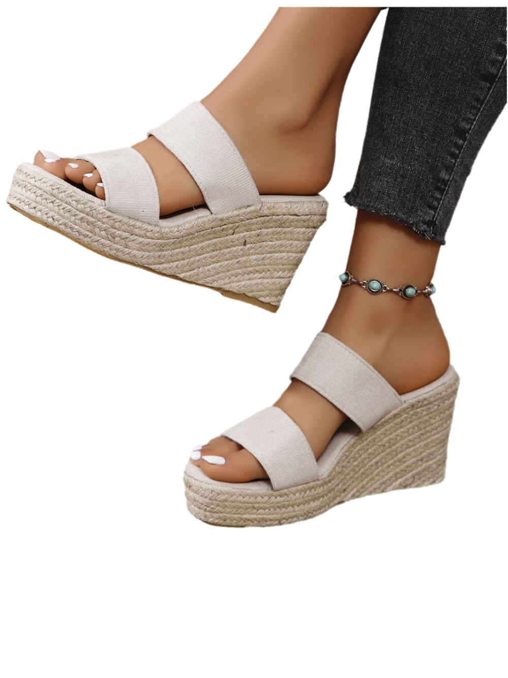 Solvivra Barely Bound Wedge Sandals