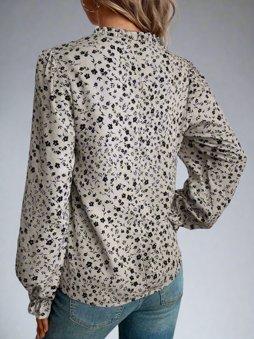 Solvivra Dainty Bloom Flounce Sleeve Blouse