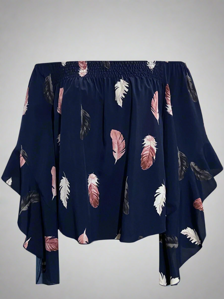 Solvivra Luna Feather Off Shoulder Top