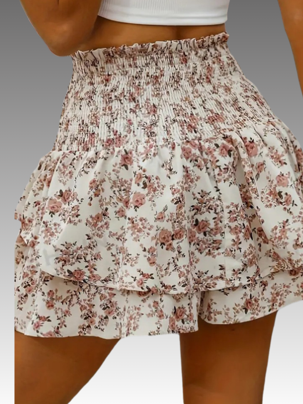 Solvivra Apricot Bloom Layered Skort