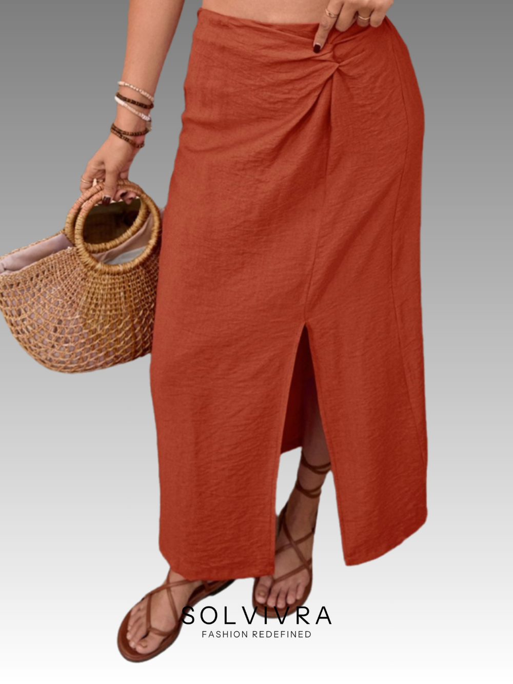 Solvivra Sunset Slit Midi Skirt