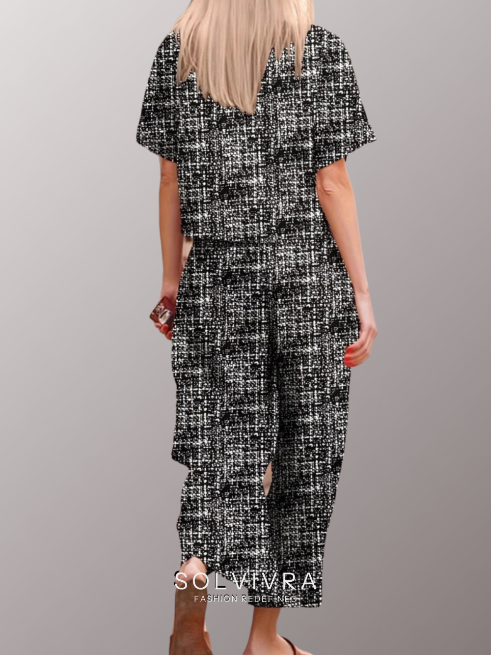 Solvivra Midnight Orbit Short Sleeve Top and Pants Set
