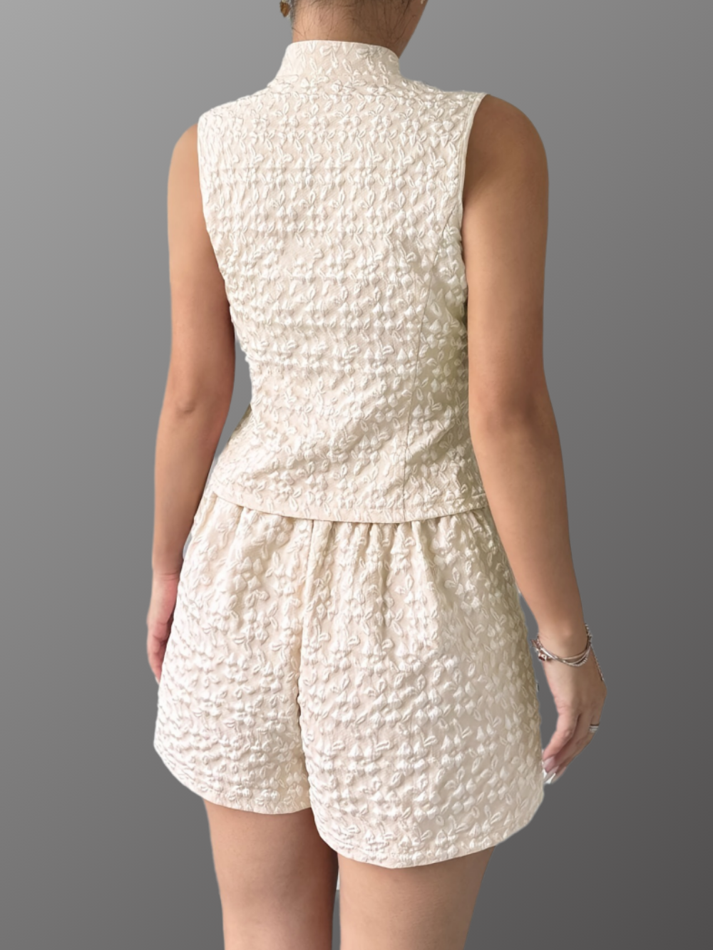 Solvivra Tailor Made Mood Buttoned Top and Shorts Set