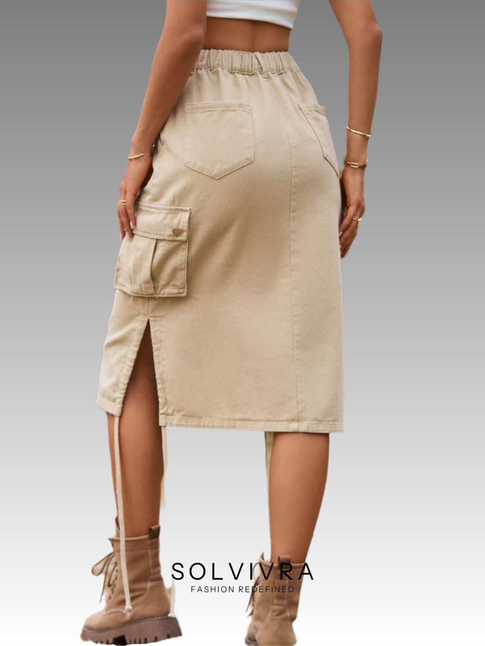Solvivra Side Street Cargo Midi Skirt