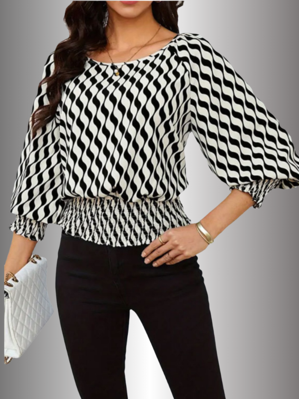 Solvivra Shape Play Smocked Waist Top