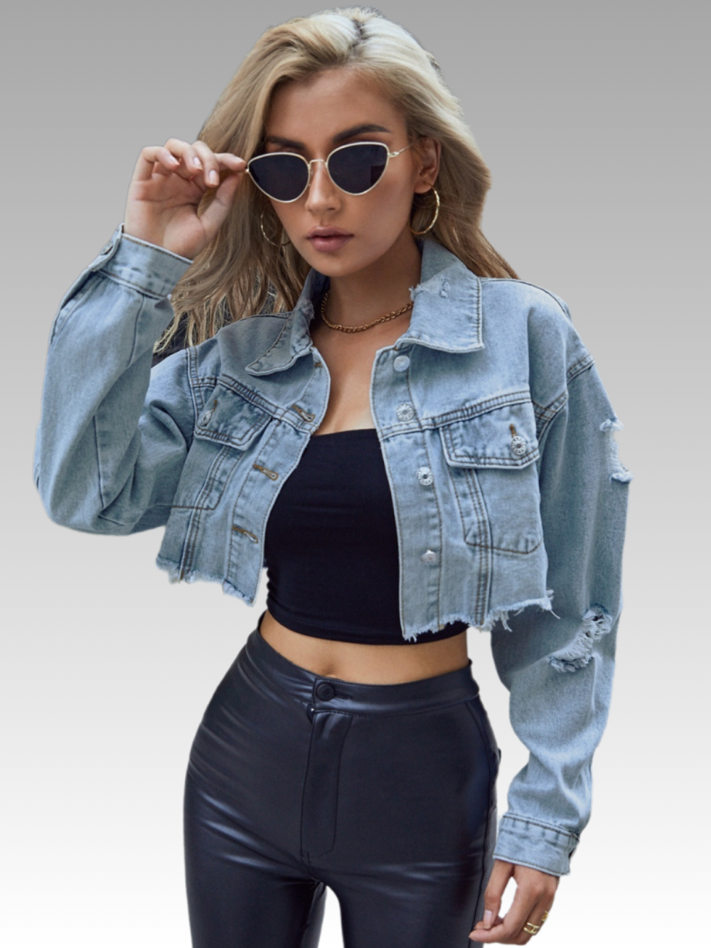 Solvivra Rough & Ready Cropped Denim Jacket