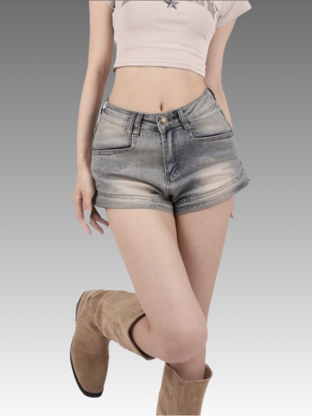 Solvivra Retro Reign Denim Shorts