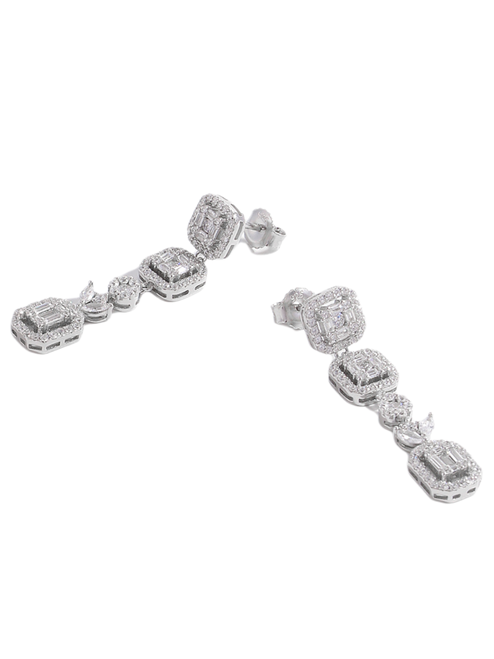 Solvivra Zircon Symmetry Dangle Earrings