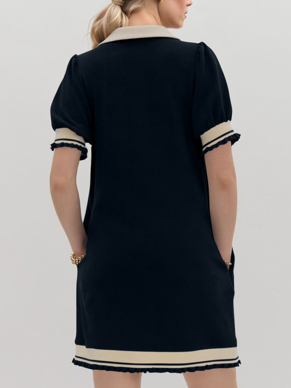 Solvivra Frill Edge Johnny Collar Mini Dress