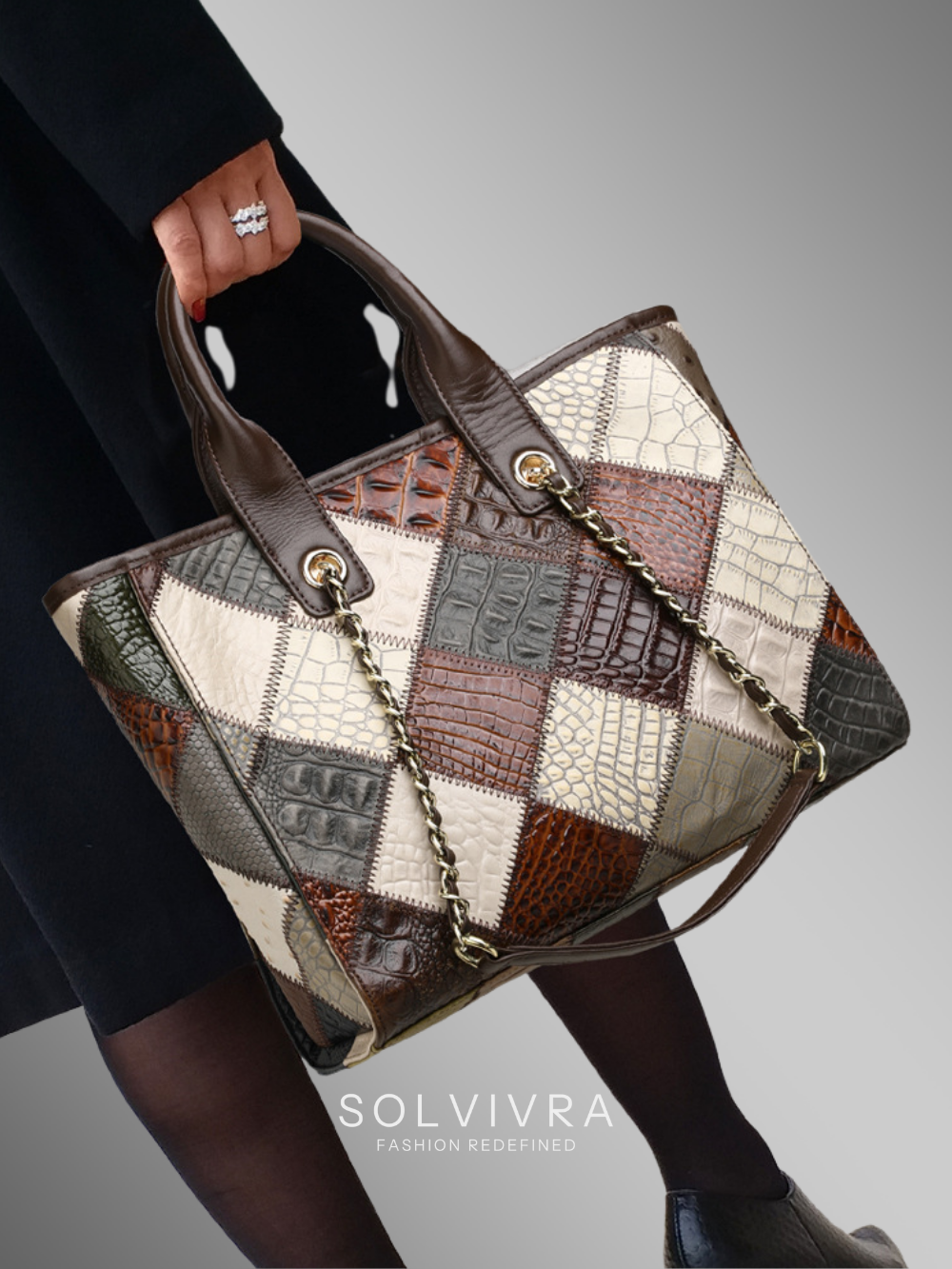 Solvivra Lux Leather Quilt Bag