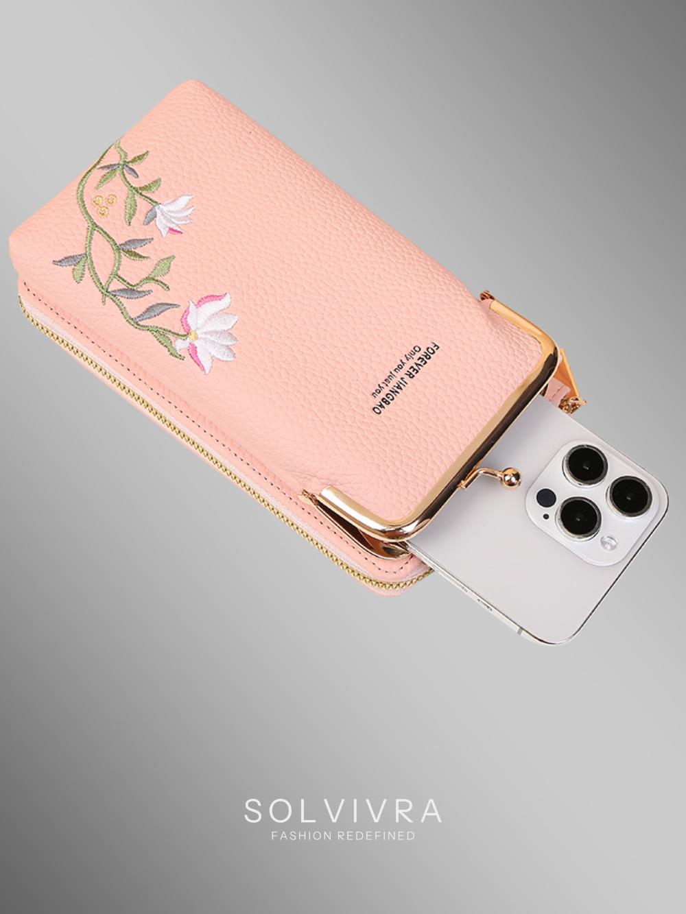 Solvivra Bloom Lock Embroidered Phone Crossbody