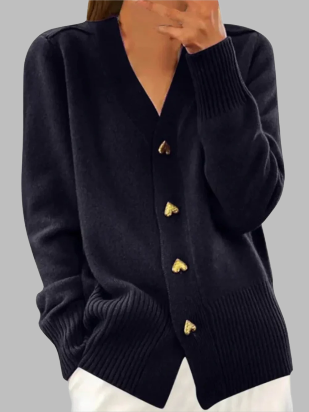 Solvivra LoveLoop Button Cardigan