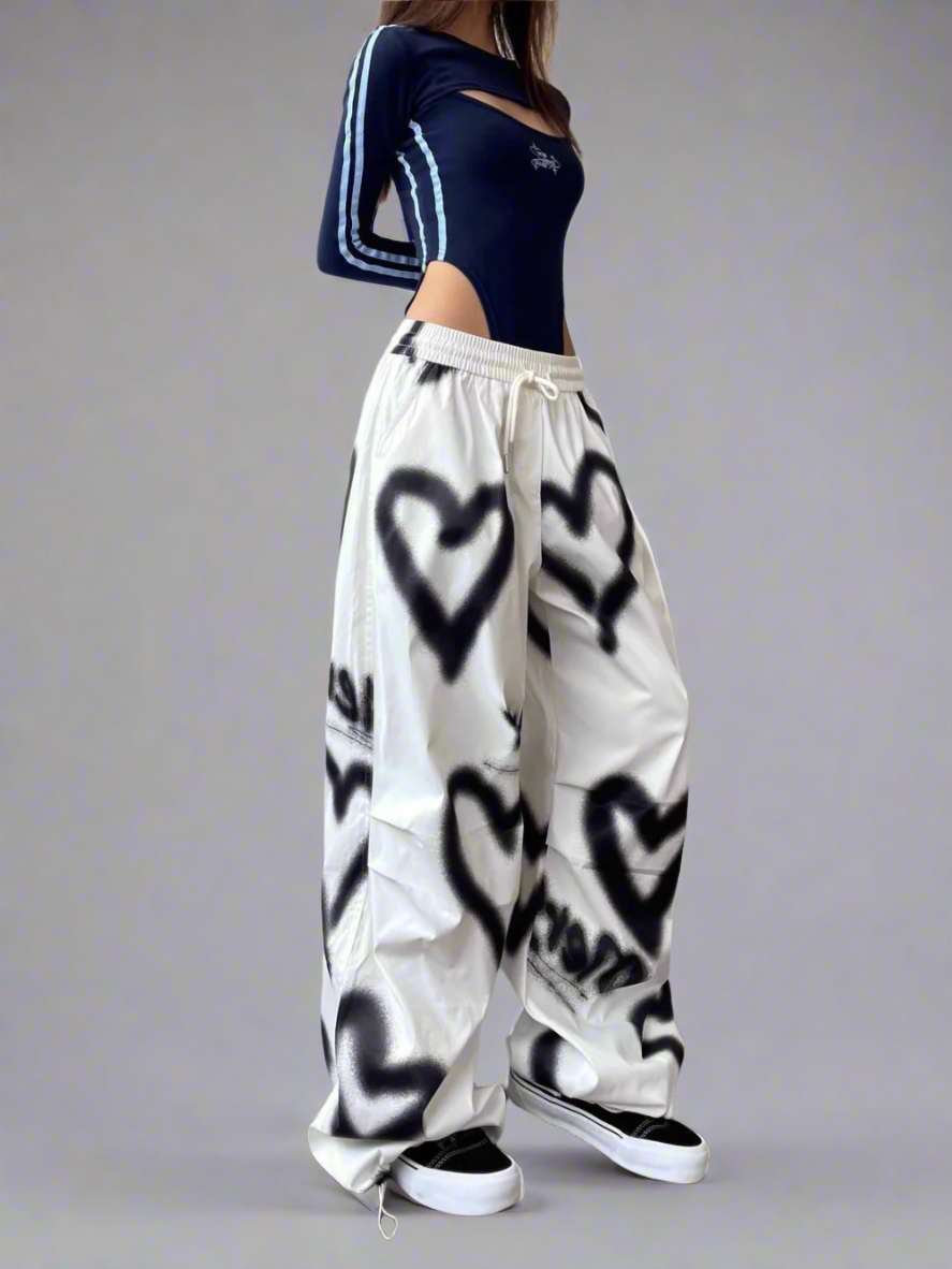 Solvivra Heartcore Graffiti Drawstring Pants