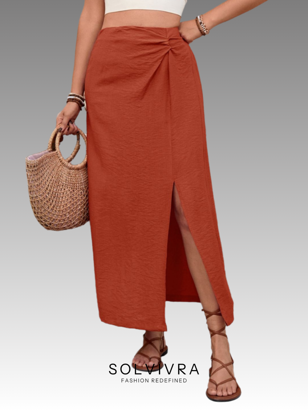 Solvivra Sunset Slit Midi Skirt