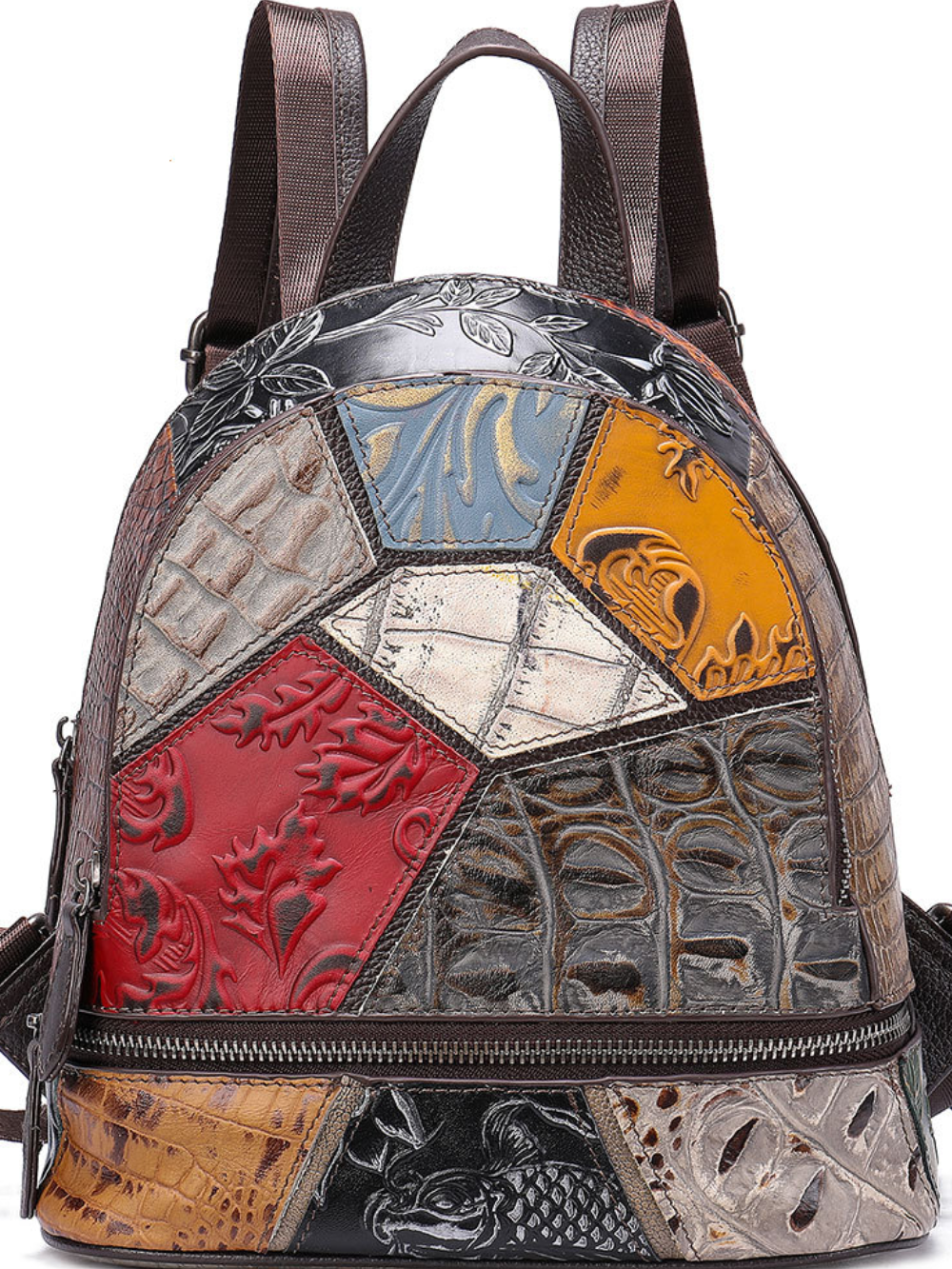 Solvivra Rugged Patch Leather Backpack