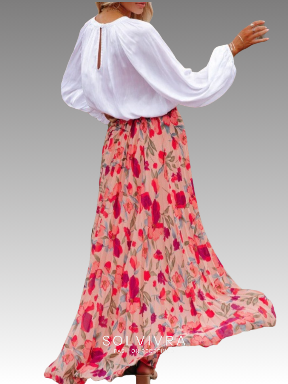 Solvivra Vivid Petals Maxi Skirt