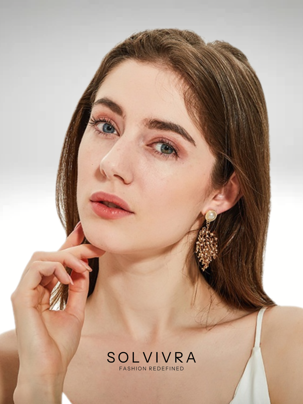 Solvivra Golden Coral Earrings