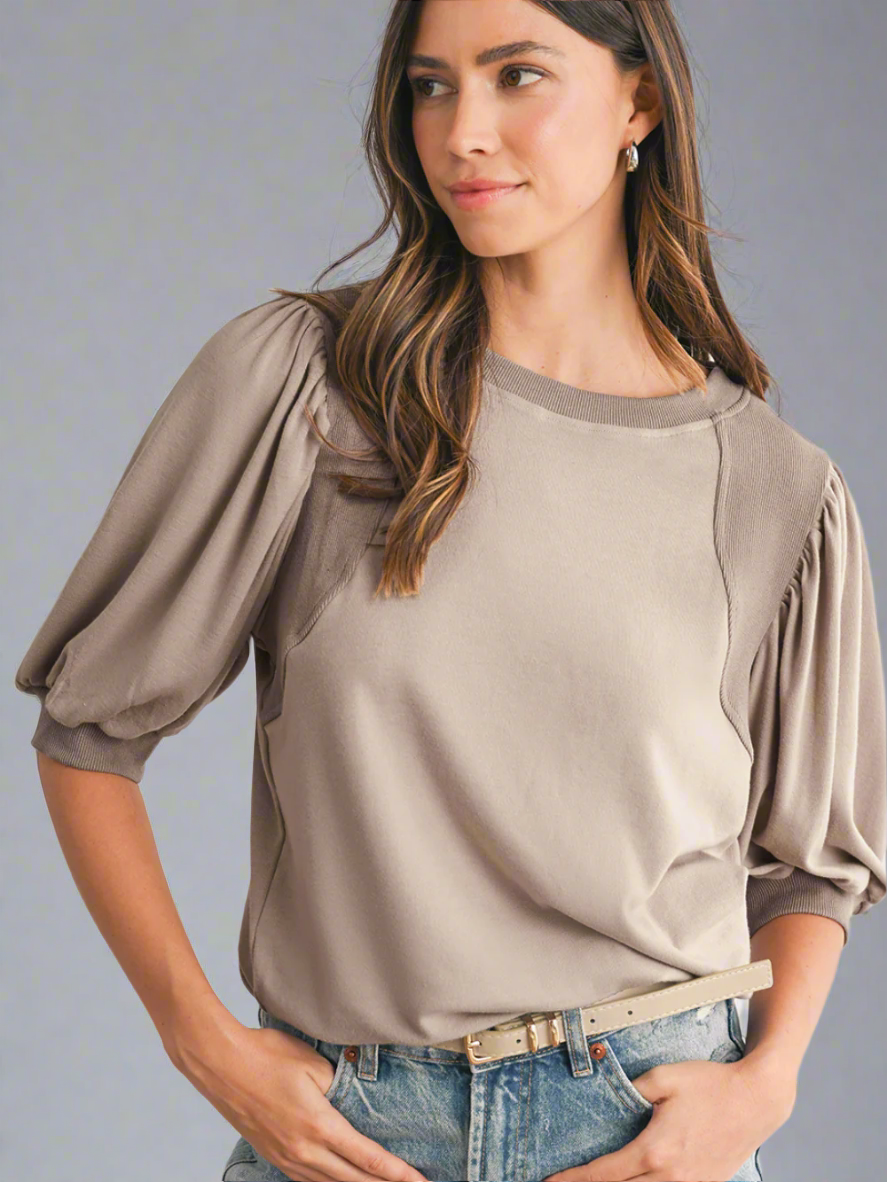 Solvivra Sleeve Statement Top