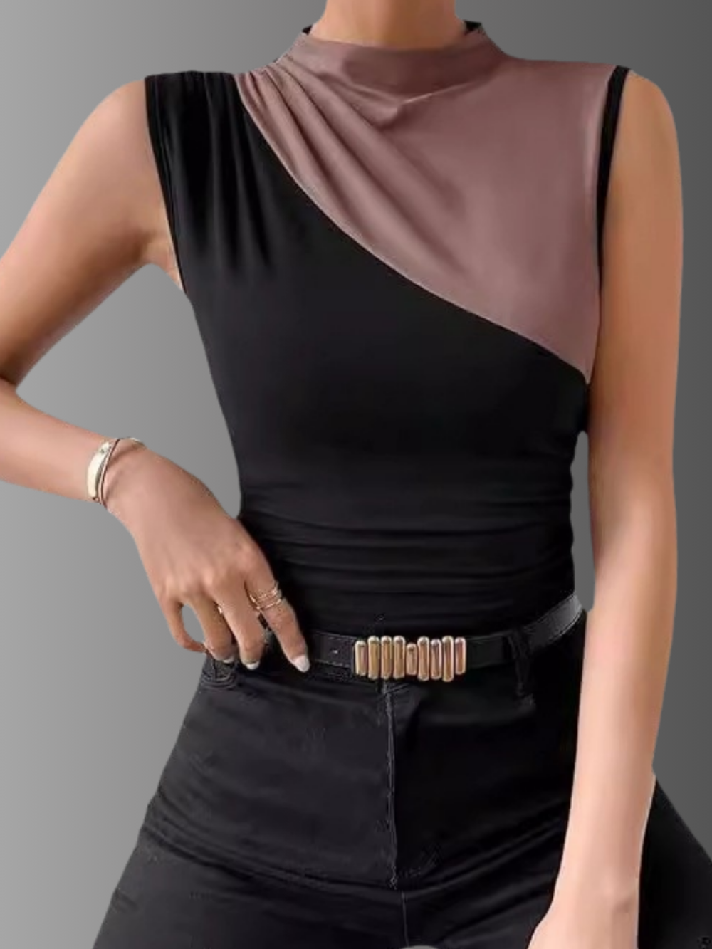 Solvivra Contour Cut Sleeveless Top
