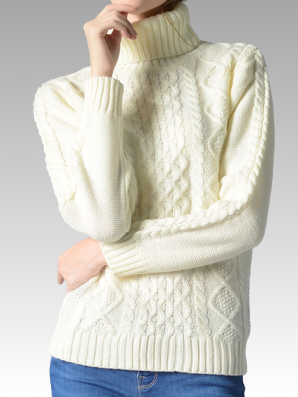 Solvivra Alpine Glow Cable-Knit Sweater